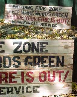 Keep Maine Woods Green Primitive Wooden Sign CAMP  
