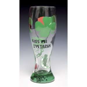  Kiss Me Im Irish Pilsner Glass by Lolita Kitchen 
