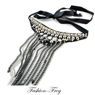 Halskette Kette Collier Modeschmuck Nieten schwarz  