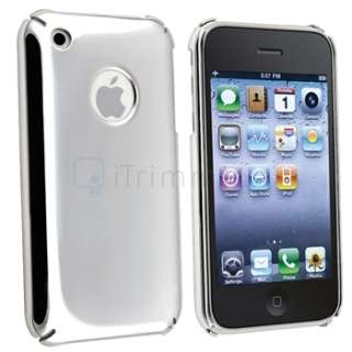 Silver Chrome Hard Shell Snap On Case Skin Cover For Apple iPhone 3GS 