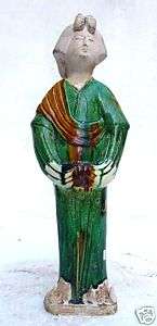 38 20 Wonderful Sancai Glazed Pottery Fat Lady Figurine  