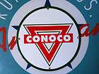 CONOCO TRIANGLE GASOLINE   PORCELAIN COATED SIGN   we ship worldwide
