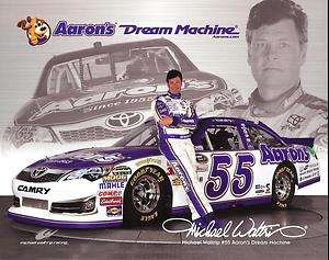 2012 Michael Waltrip #55 Aarons sponsor NASCAR Postcard  