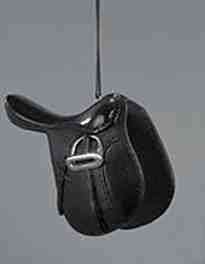 NEW* ENGLISH SADDLE/TACK BLACK Horse Ornament NICE  