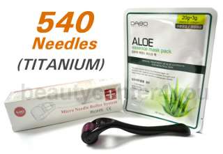 540 Needles Titanium MicroNeedle Derma Skin Roller + Free Vitamin Mask 