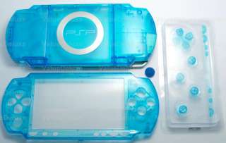 PSP 1000 Full Housing Faceplate Shell Cover Clear Blue  