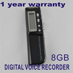 New 8GB 650Hr Digital Voice Recorder Dictaphone MP3 Player  