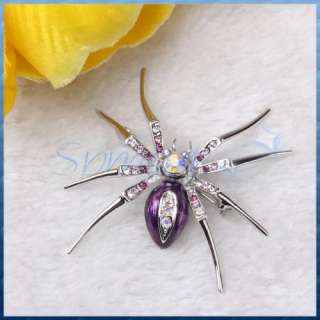   SPIDER WIDOW Animal Brooch Clip Rhinestone Party Pin Gift  