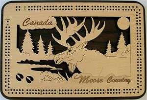 Moose Cribbage Board Canada   Cabin Decor  