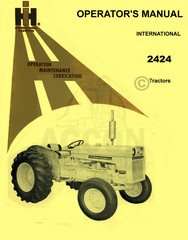 INTERNATIONAL 2424 Tractor Operators Instruction Manual  