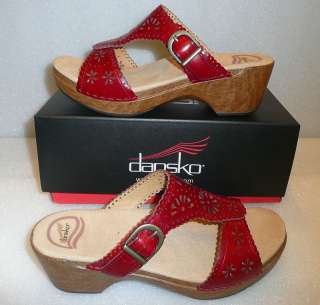 Dansko Sapphire Crimson veg tan slide shoes NIB  