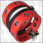 SW Punk Gothic Red Plaid EMO Cuff Bracelet Wristband  
