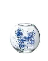   Koller Goebel Glasvase Glas Vase Rittersporn und Lysanthus ca. 19 cm