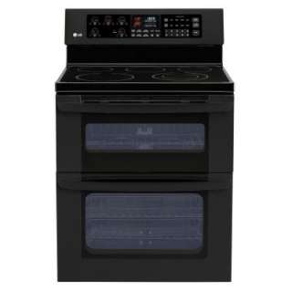   in. Self Cleaning Freestanding Double Oven Electric Range in Black