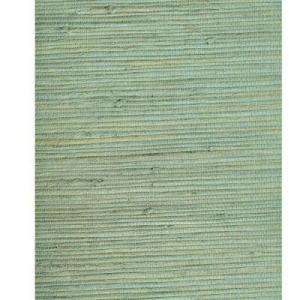 The Wallpaper Company 72 Sq.ft. Celadon Textured Grasscloth Wallpaper 