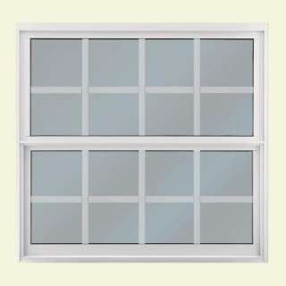   Hung, 53 1/8 in. x 50 5/8 in., White, LowE Turtle Code Glass and Grid