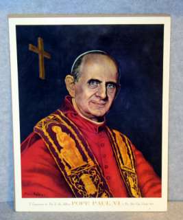 ULTRA RARE Morris Katz 1965 Pope Paul VI Repro 14x11  
