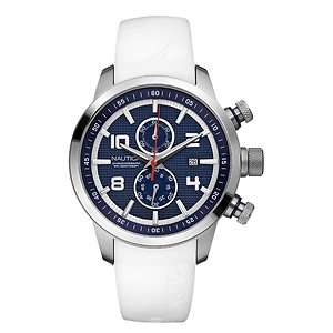 Nautica Mens N17582G NCT 400 White Resin and Blue Dial Watch  
