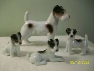Set of 4 Jack Russell Terriers Erphila Germany Vintage  