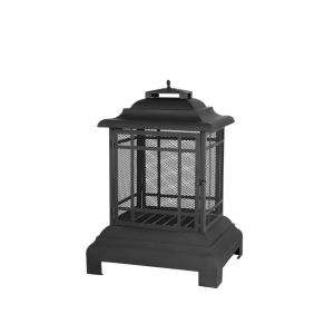 Fire Sense Black Steel Pagoda Fireplace 02679 at The Home Depot 
