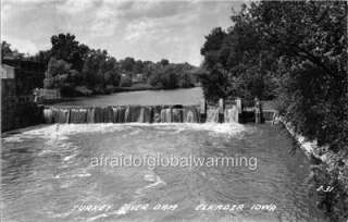 Old Photo Elkader Iowa Turkey River Dam  