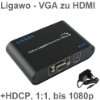 Ligawo ® VGA zu HDMI Konverter Adapter Wandler   VGA HDMI Converter 