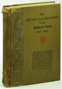 Fifth Meuse Division World War I Red Diamond maps 1919 suede hardcover 