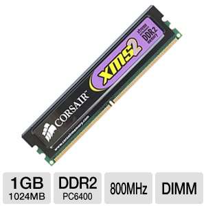 Corsair XMS2 1024MB PC6400 DDR2 800Mhz Dual Channel Memory at 