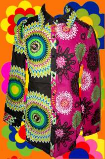 Indian Gipsy 70er Jahre Panton Hippie Bluse Hemd bunt  