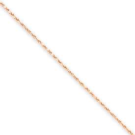 New 14k Rose Gold 1mm Diamond Cut Rope Chain Bracelet  
