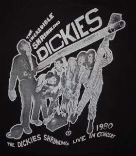   THE INCREDIBLE SHRINKING DICKIES LIVE IN CONCERT PUNK ROCK T SHIRT