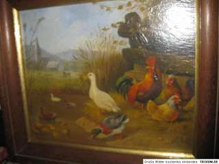 JUTZ Carl, *1838 Hahn mit Hennen und Enten  