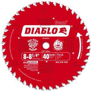 Diablo 8 1/4 in. x 40 Tooth Carbide Finish Blade D0840X at The Home 