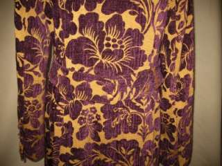 ELEVENSES Anthropologie Purple & Gold Tapestry Coat 10  