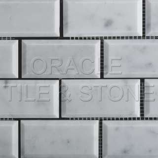 Carrara White Marble Honed & Beveled Tile  
