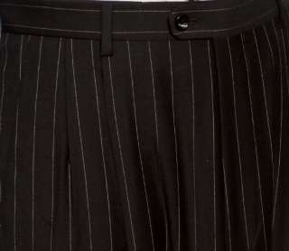 New Daniele $1295 3 Button Black Stripe 150s Wool Mens Designer 