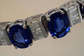 66,500 45.75CT CEYLON BLUE SAPPHIRE & DIAMOND BRACELET VS 18K WHITE 