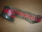 red green gold christmas ribbon 10 yrds mesh texture returns