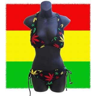 Reggae Rasta Canna Roots Bikini Rasta Jamaica One Love Bikini Hawaii 