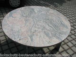 Gartentisch+Granit+Granitplatte+rund+Juparana India für Esstisch 