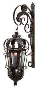 Old World Tuscan Balfour Lantern Candleholder W/Bracket  