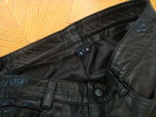   Biker Pants Men Size 30 Women Size S Black Genuine Leather  