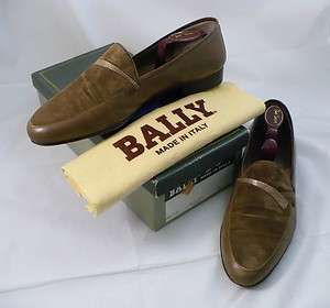 Bally Mens MERANO Taupe Calf Suede Dress Loafers Size 11M Shoes  