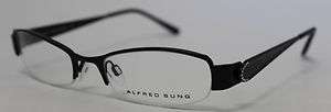 Alfred Sung Opthalmic Eyeglass Rimless 4782 Black Metal 886760052868 