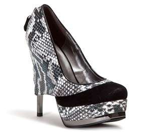   Couture Black Snakeskin Design Pump 5 High Heel   All sizes Available