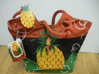WOODLAND IMPORTS BEACH OR TOTE BAG PINEAPPLE  