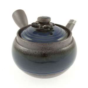 1pc Japanese Kyu Banko Blue SpinningTurtle Tea Pot #115 767  