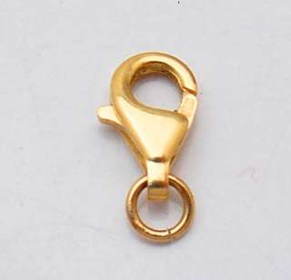 Polished Lobster Claw Clasp Jump Ring 14K Yellow Gold  