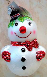 RADKO Snowtop Helper ORNAMENT Snowman GIFT Bow 1015127  