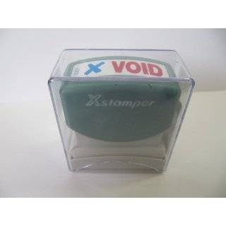 Xstamper 2037 Blue / Red VOID Self Inking Rubber Stamp 1/2 X 1 5/8